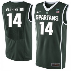 Men Brock Washington Michigan State Spartans #14 Nike NCAA 2020 Green Authentic College Stitched Basketball Jersey HY50U20RK